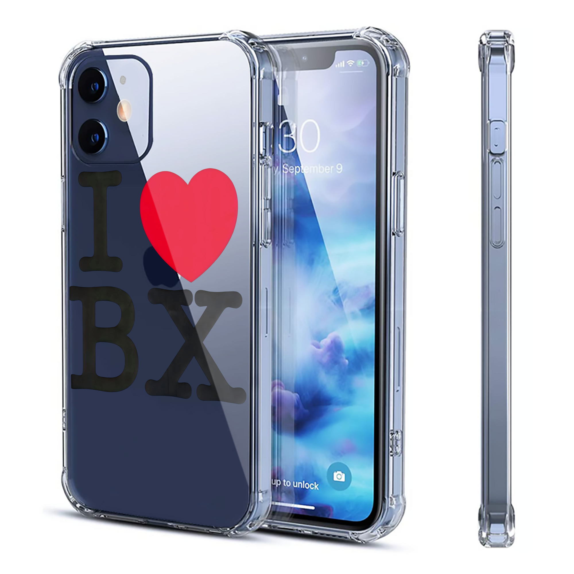 New York Yankees I Love BX Clear IPhone 12 Case – Soft TPU With UV Print – Enhanced Drop Protection, Precise Fit, Anti-Fingerprint, Customizable Design, Scratch-Resistant, Yellow-Resistant